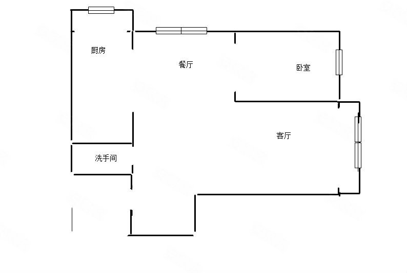 远大都市明珠(北区)1室1厅1卫64㎡西南110万