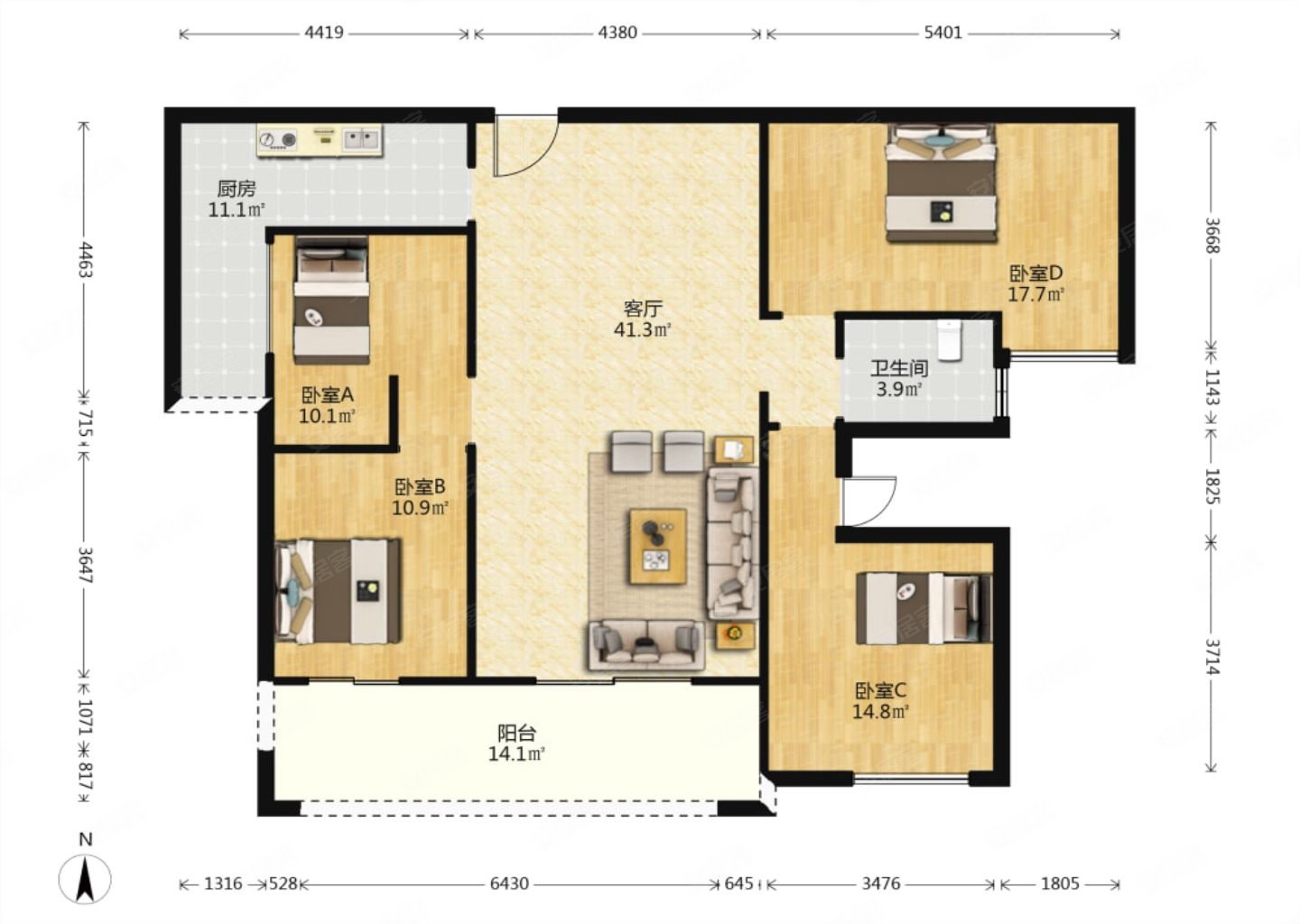 当代万国城大4房单价13000多看房有钥匙