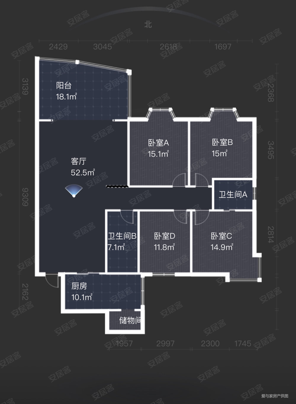 国际花园4室2厅2卫185㎡南北115万