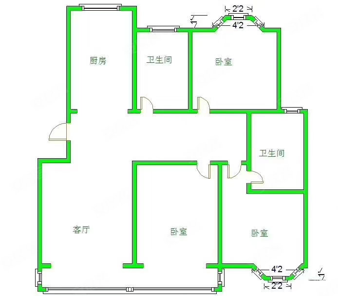 碧桂园云顶3室2厅2卫110㎡南北288万