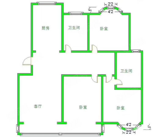 金田小区(莲都)3室2厅2卫115㎡南北164.8万