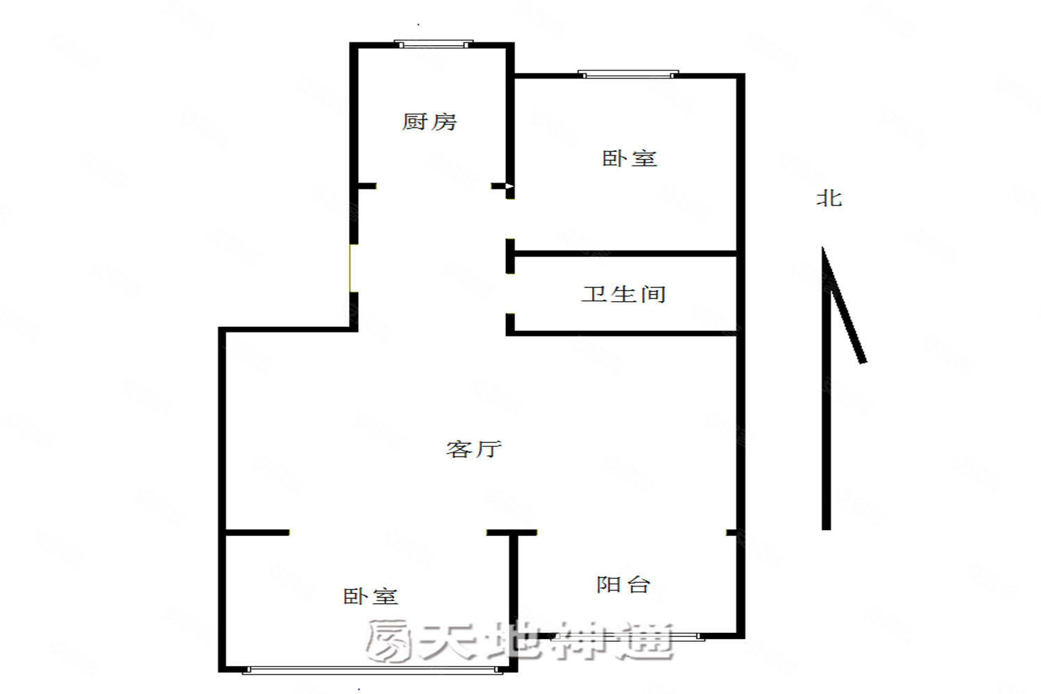 八龙桥雅苑2室1厅1卫89.07㎡南北188万