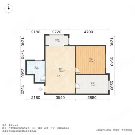 红磡领世郡尚景园1室1厅1卫57.08㎡北90万