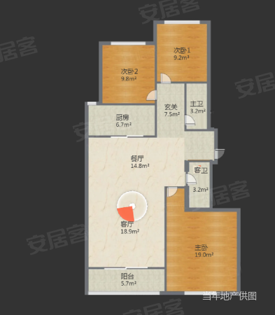 丽景名郡3室2厅2卫113.68㎡南北79.8万