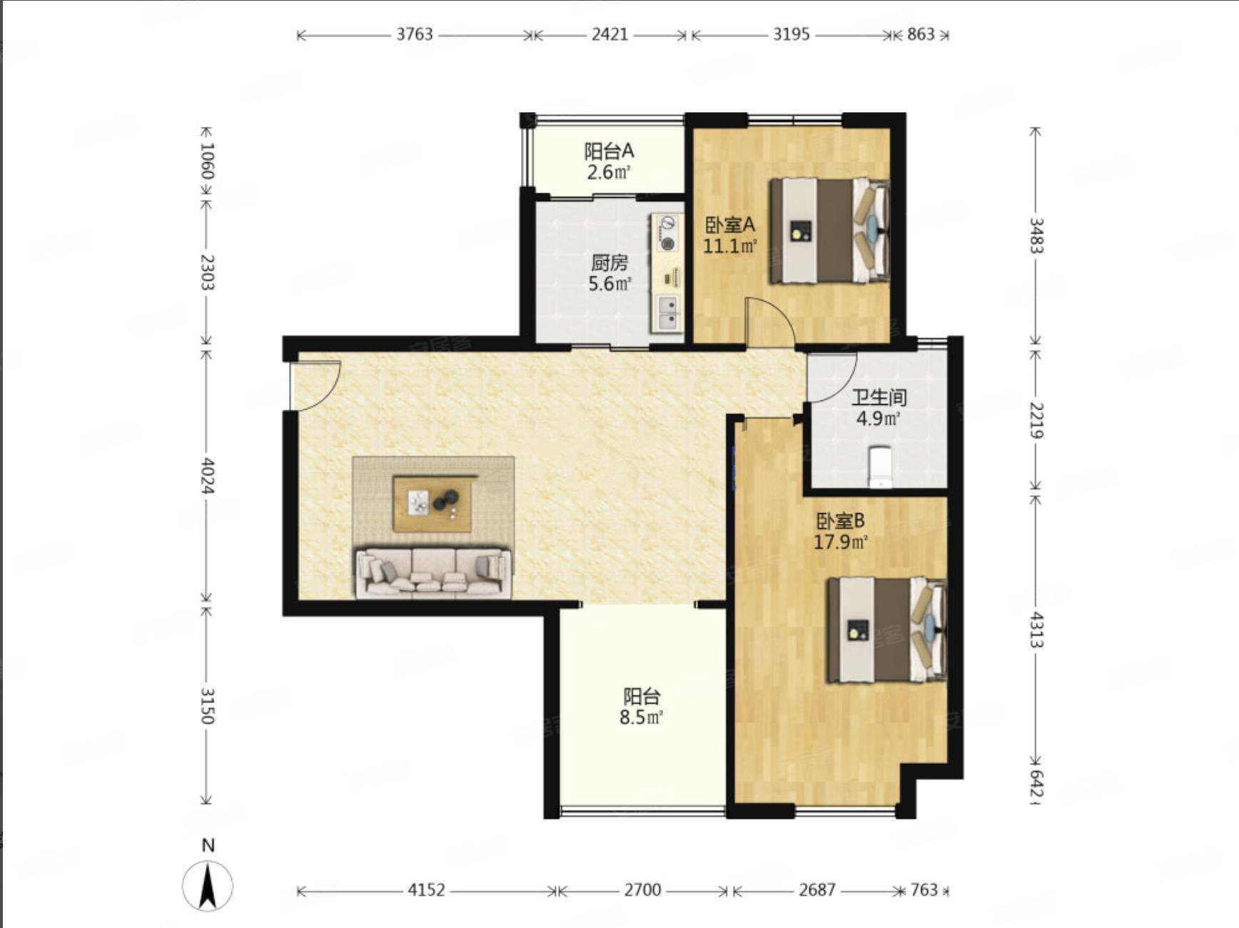 建业联盟新城 众意路 有钥匙,联盟新城四期二手房,238万,2室2厅,2卫