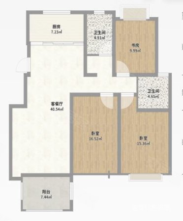 盛世华庭3室2厅2卫118㎡南北73.8万