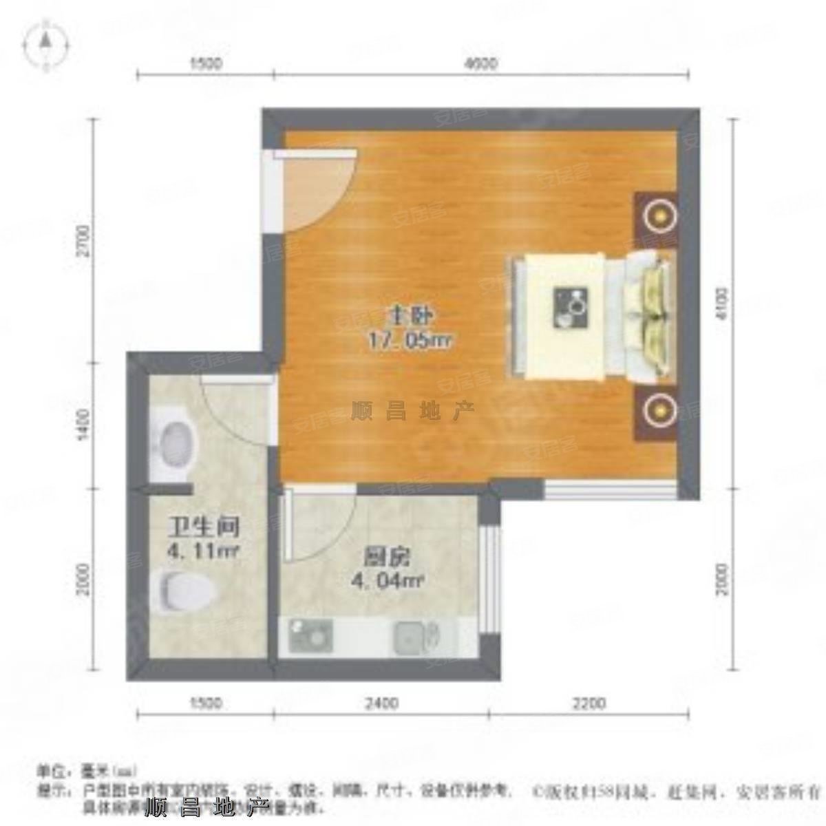 滨河旁腾业国王镇次新房精装一室大开间成熟商圈