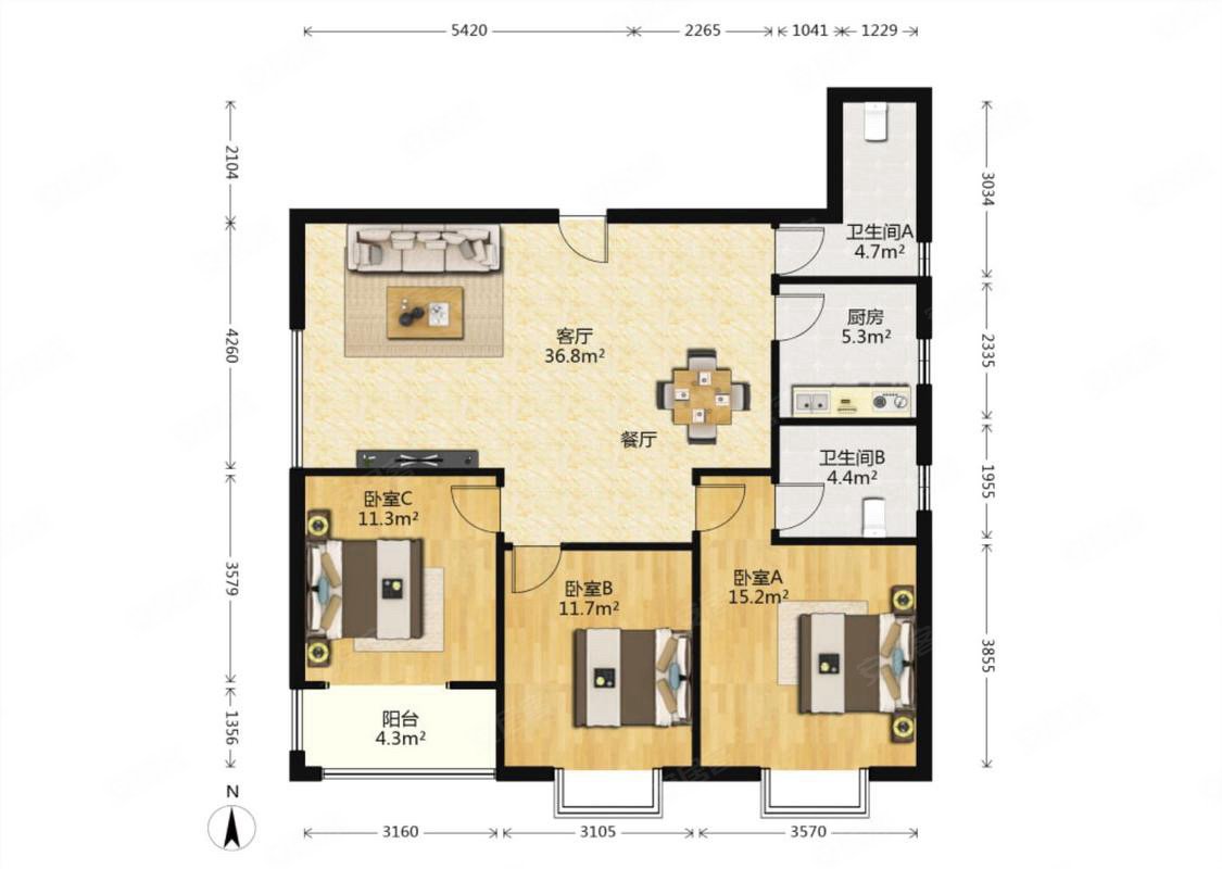 4号线地铁口国金华府三室豪宅买了就能住