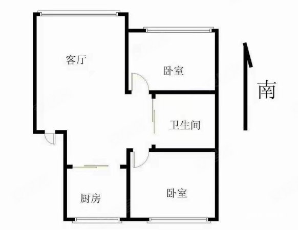 美星花园2室2厅1卫91㎡南北54.8万