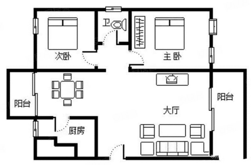 椰林水岸2室2厅1卫84.63㎡南150万