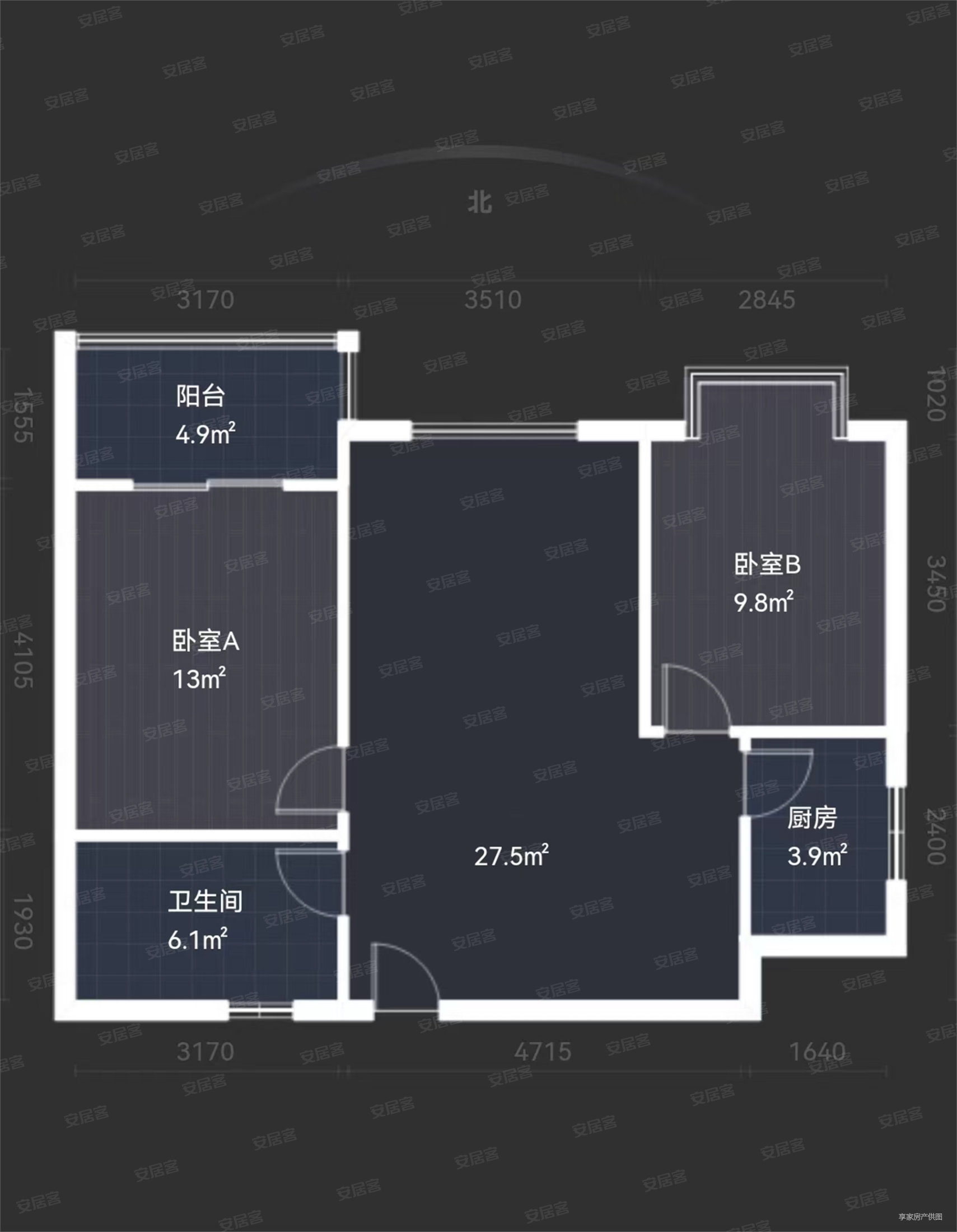 华豪丽晶2室2厅1卫85.07㎡东北140万