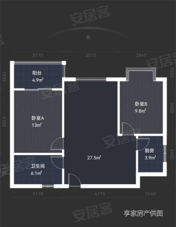 华豪丽晶2室2厅1卫85.07㎡东北140万