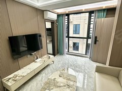 深圳宝安坪洲1号线坪洲地铁站 轻奢风落地窗一室一厅带阳台 高品质家具家电出租房源真实图片