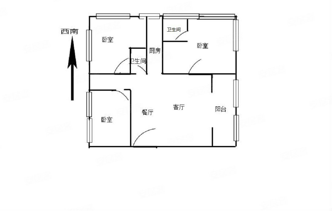 香樟俊园(1期)3室2厅2卫124.6㎡东西210万