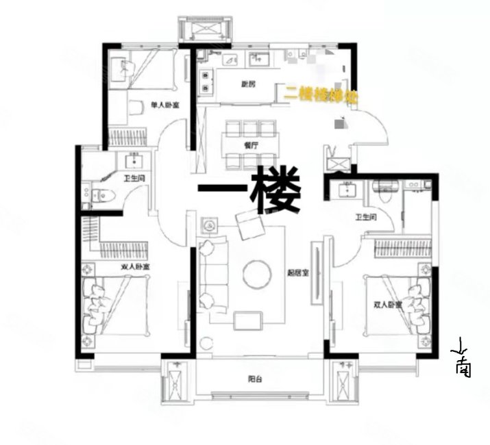 光明学府6室2厅4卫227.18㎡南北360万