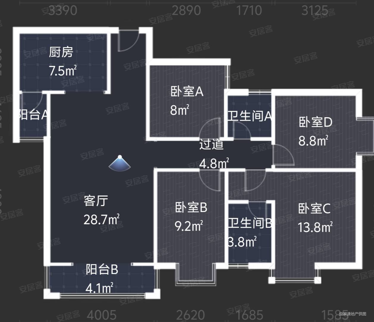 东南端头 精装四室 高楼层 视野开阔无遮挡 业主诚意出售,筑友双河湾