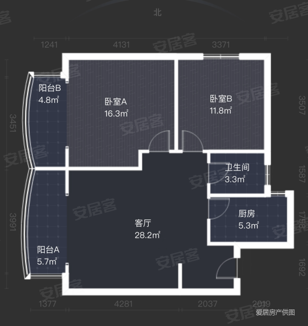 华兰佳园2室2厅1卫102.99㎡西北113万