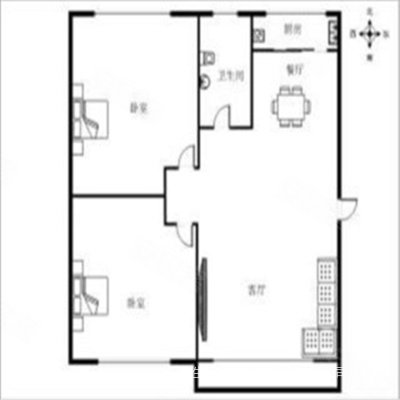 巴黎春田2室2厅1卫89.6㎡南北54万