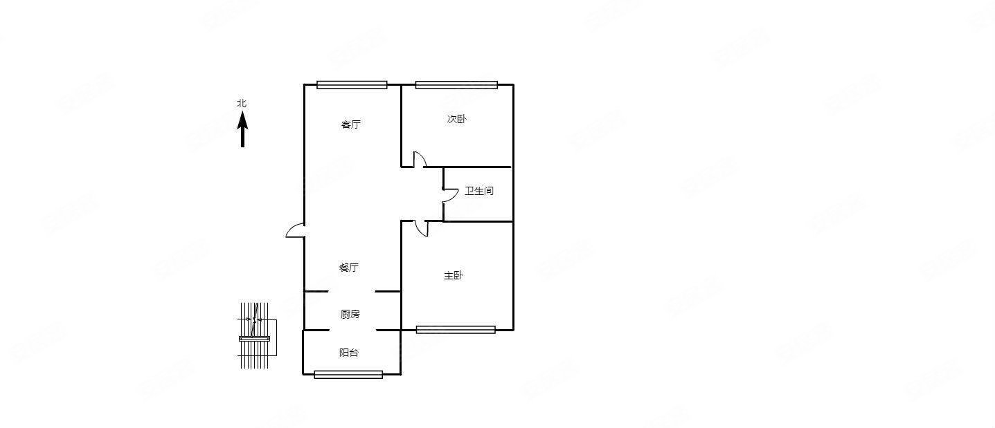 博仁公馆2室2厅1卫99.33㎡南北39.9万