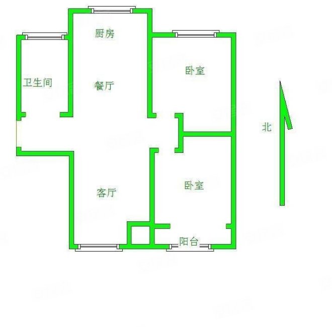 万和蓝山2室2厅1卫92.81㎡南北91万