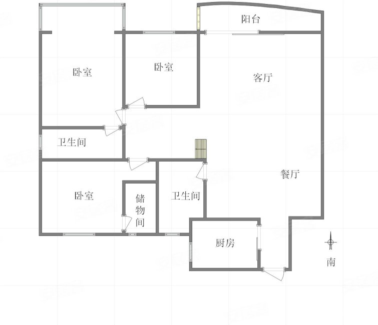 新城绿园3室2厅2卫141.15㎡南北160万