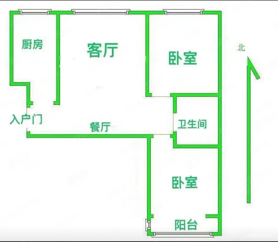 紫横家园(东区)2室2厅1卫93.61㎡南42万
