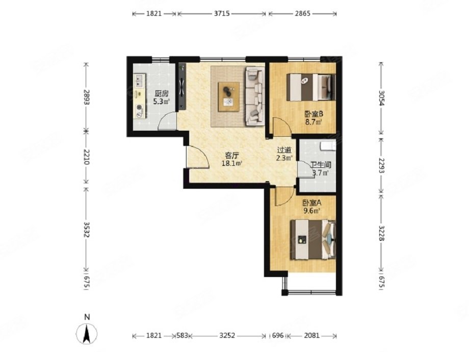 必看好房八家嘉园南北向二居总价低稳定签约