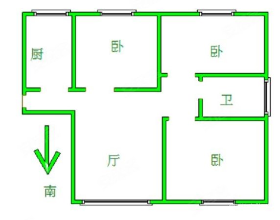 首创国际城3室1厅1卫94.16㎡南北122万