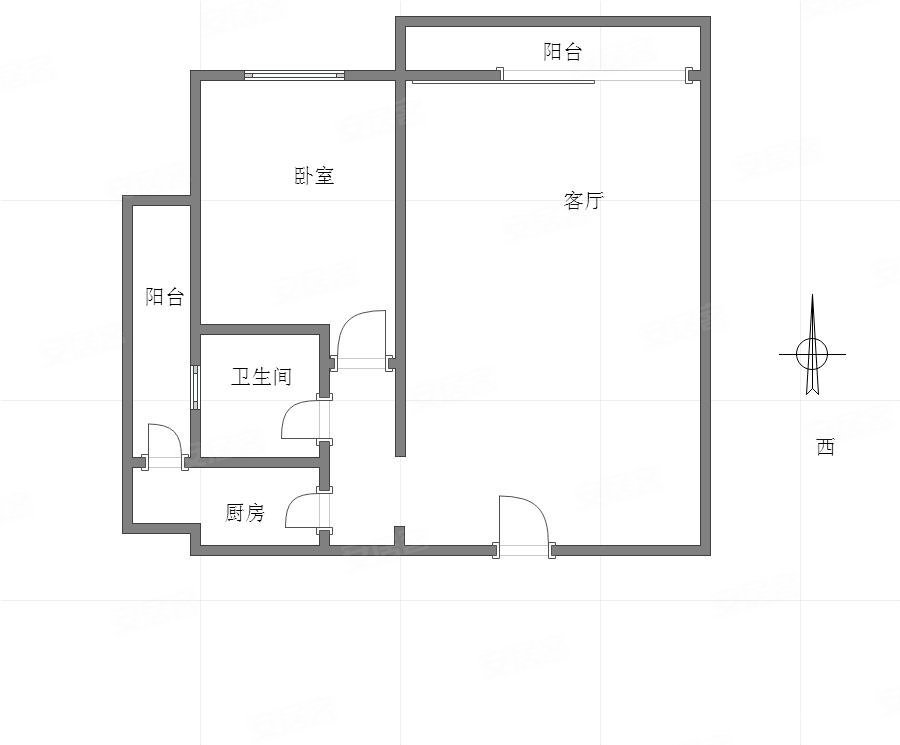 i昕晖1室2厅1卫45.03㎡南北51万