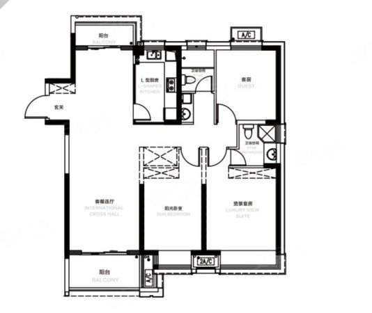 天辰府3室2厅2卫137.95㎡南185万