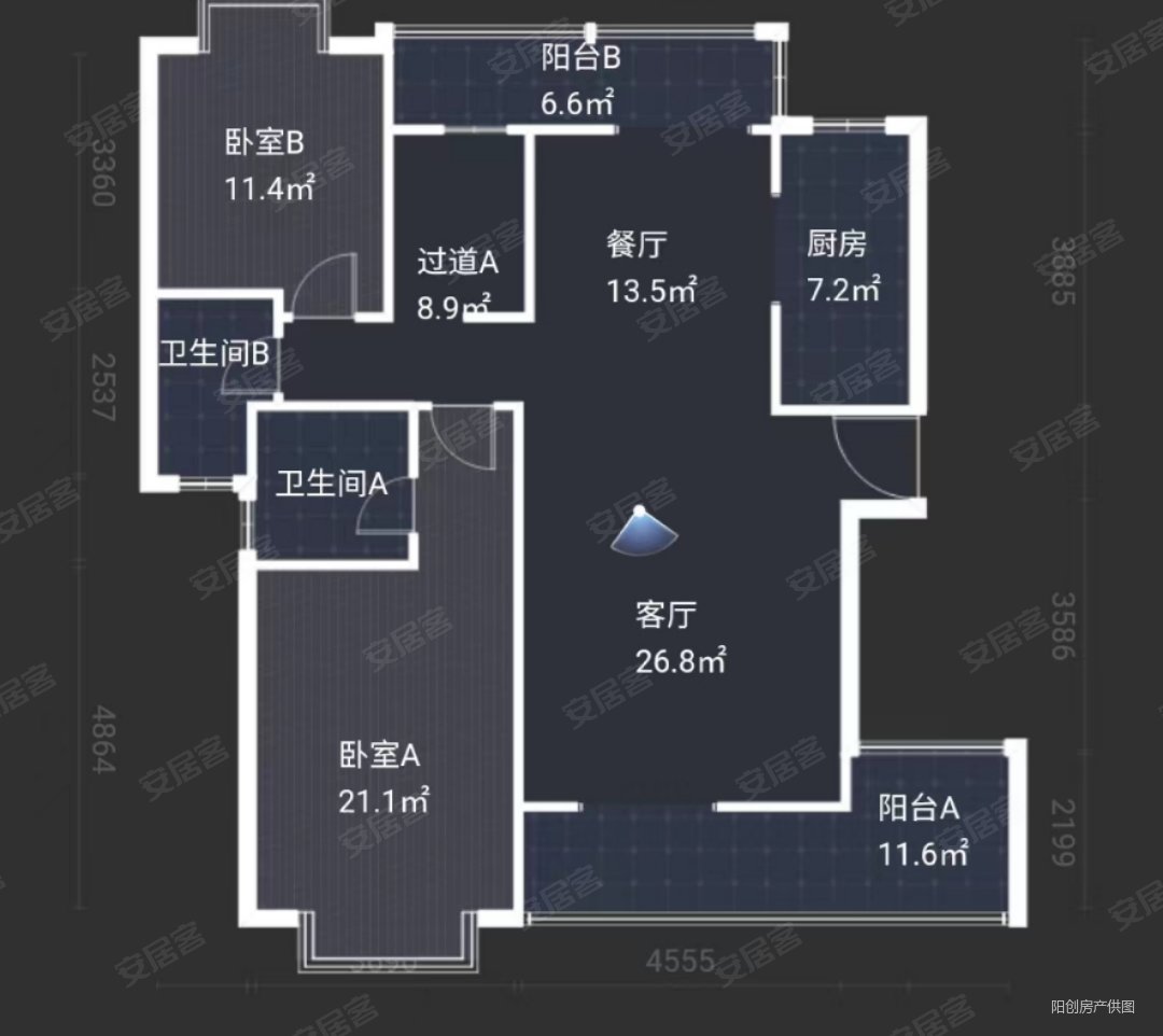 水榭花都洋房大跃层全新装修采光无遮挡业主诚售使用面积大保真
