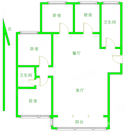 麒麟湾3室2厅2卫126㎡南105万