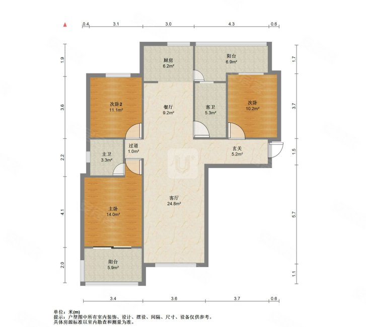 房东急售 牡丹广场附近 檀香园 精装三室 中间楼层   天小
