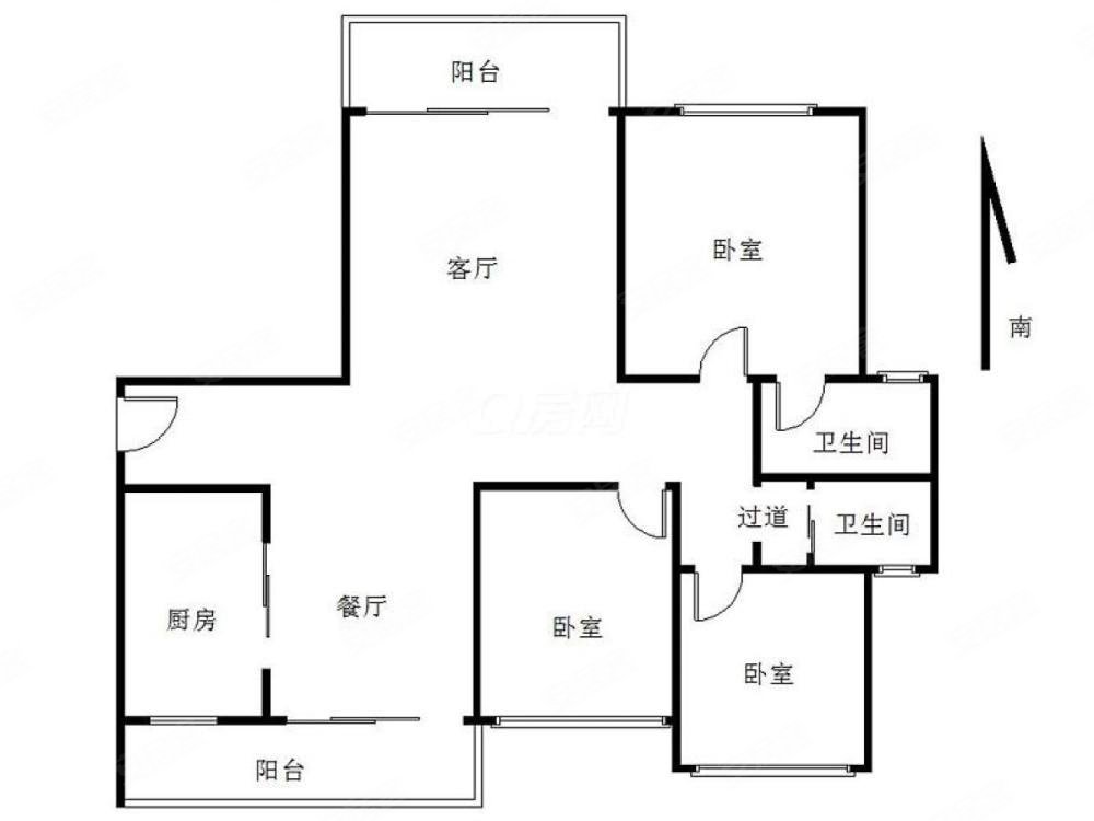 锦顺星苑3室2厅3卫94㎡南北600万