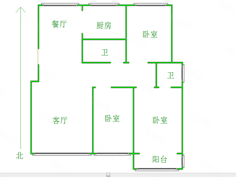 鑫石悦庭3室2厅2卫122.81㎡南北165万