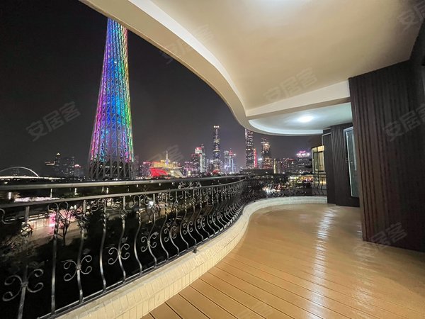 广州塔 珠江帝景 豪华五房 一线江景 超大阳台 可直播可自住