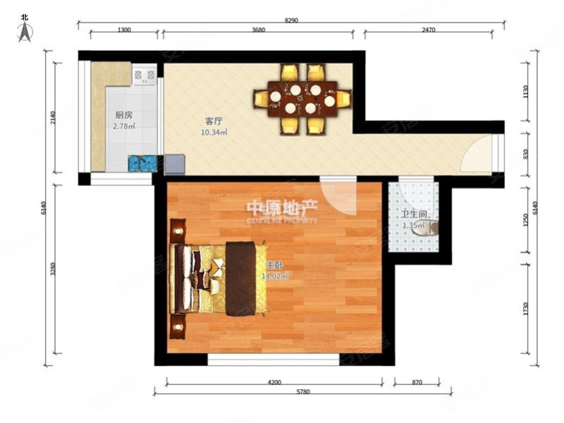 荣迁东里1室1厅1卫41.58㎡西南89万