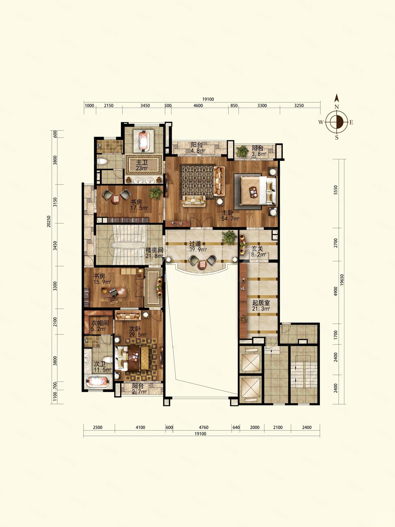 星河湾朗园大复式客厅65米挑空豪华装修9成得房率