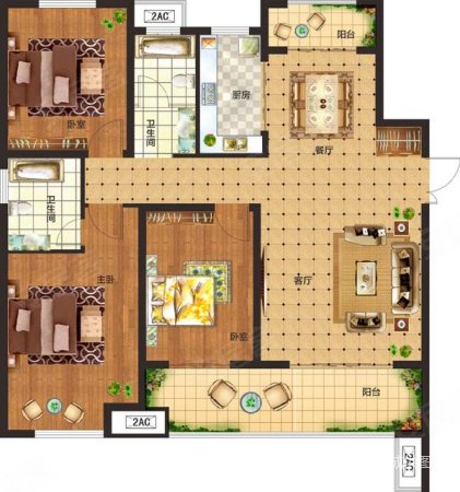 天润公馆(曹县)3室2厅2卫138.53㎡南北71万