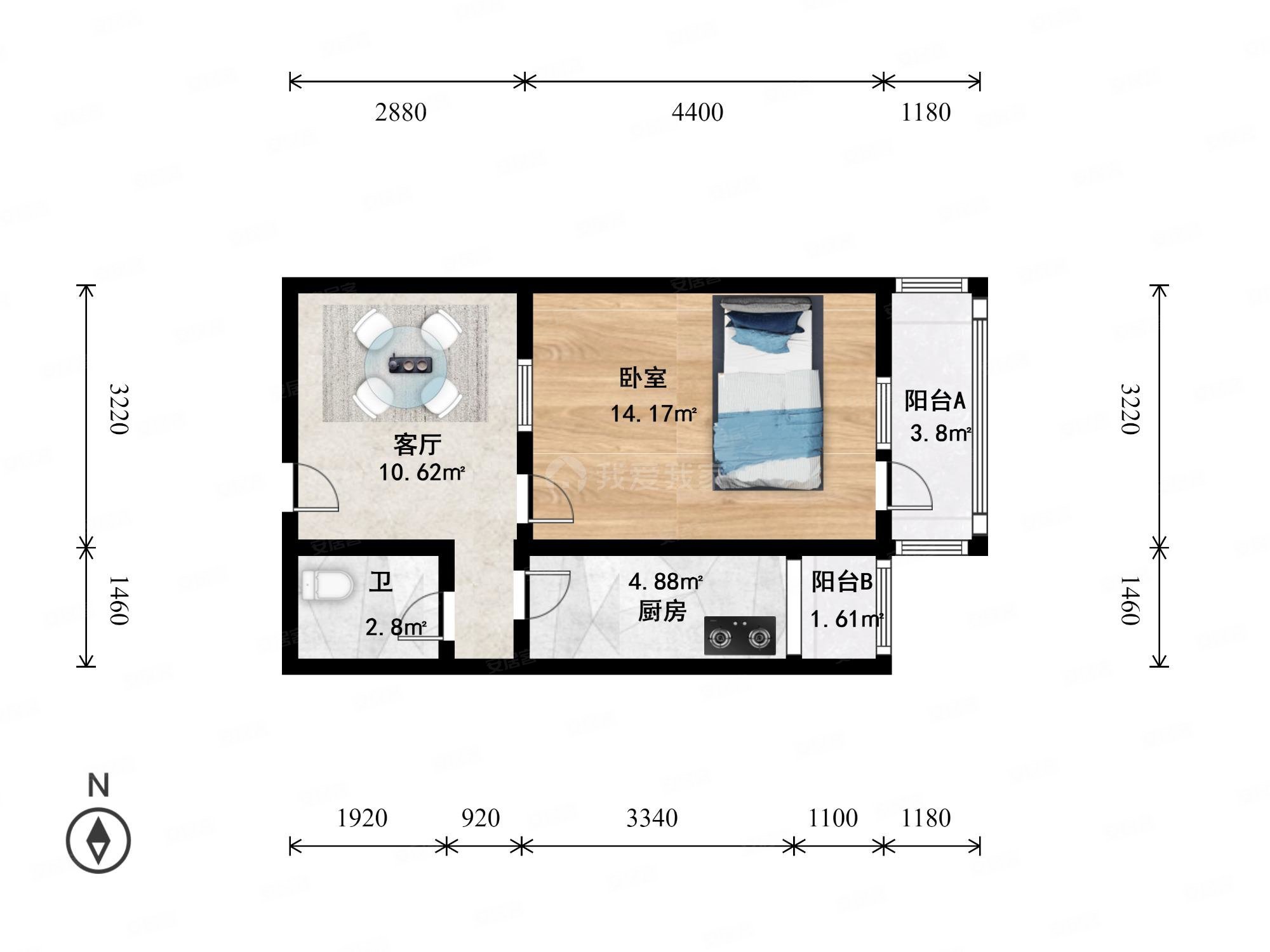 丰汇园小区1室1厅1卫47㎡东880万