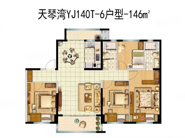 【多图】碧桂园天琴湾,龙子湖租房,碧桂园天琴湾 4室2厅2卫 145平 精