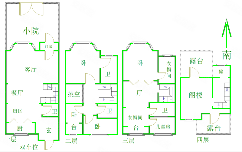 首创溪堤郡雅园(别墅)5室3厅4卫226.6㎡南北430万