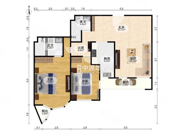 雅典花苑2室2厅2卫147.73㎡南北959.5万