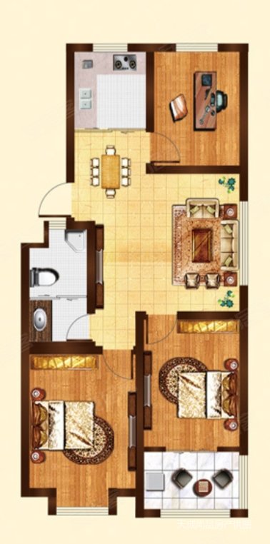 金辉华府3室2厅1卫109㎡南北65.8万