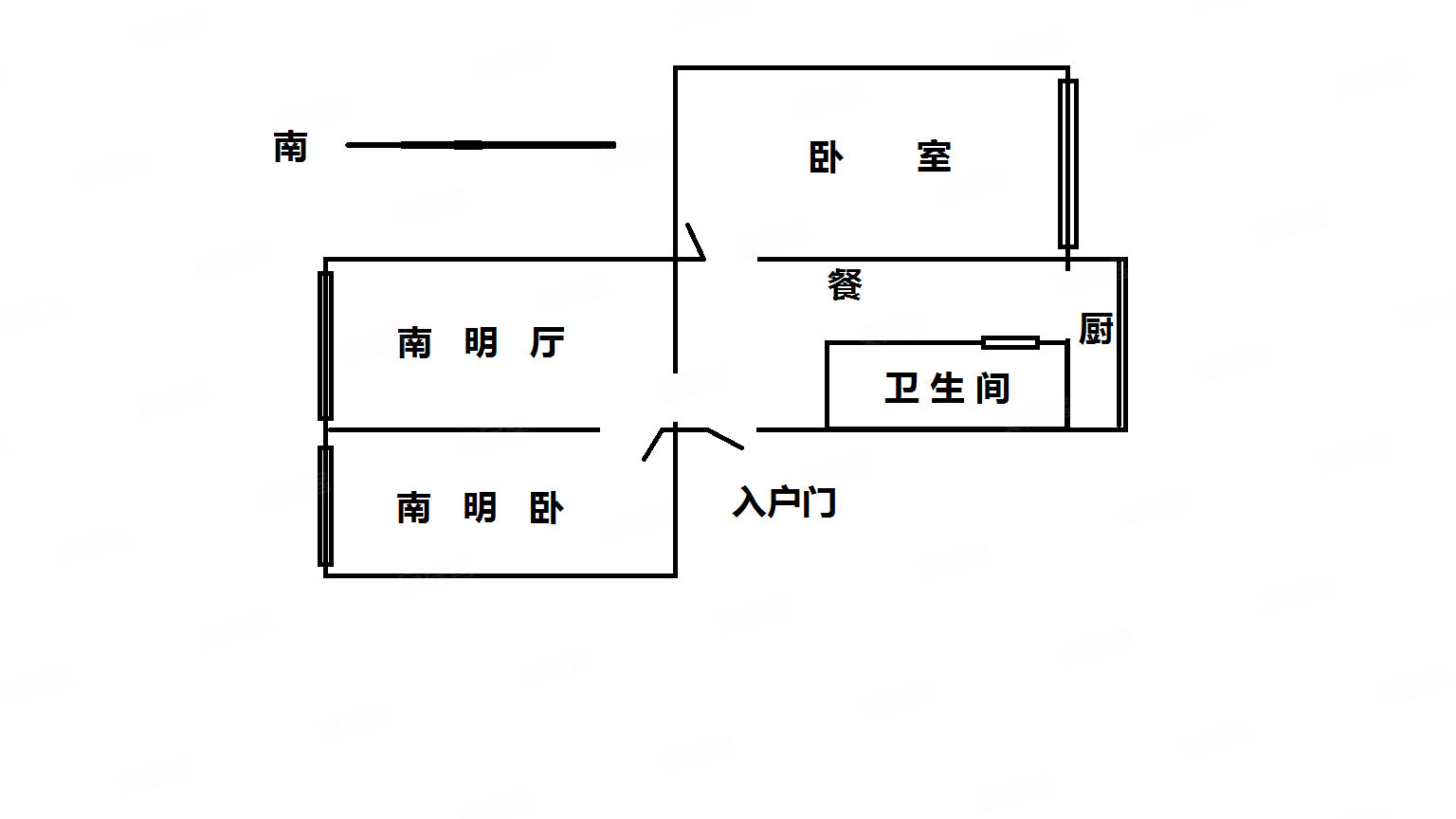 新华路公安局宿舍2室2厅1卫78.66㎡南北65.6万