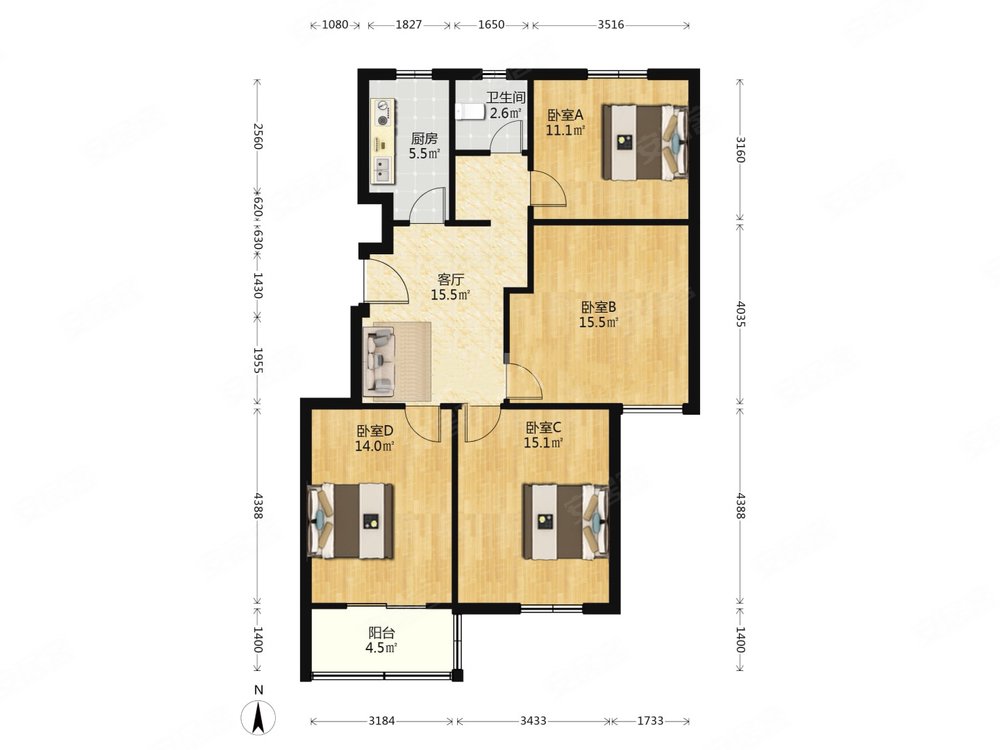 马群地铁口 南湾营润康苑 大三房 低总价 小区中心 看房方便