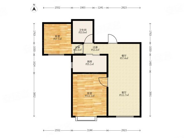 出售路北区2室2厅精装修南,恒大华府二手房,87万,2室2厅,1卫,74.