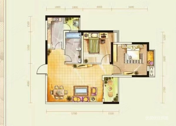 广大上城BC组团2室2厅1卫79.3㎡南北33万