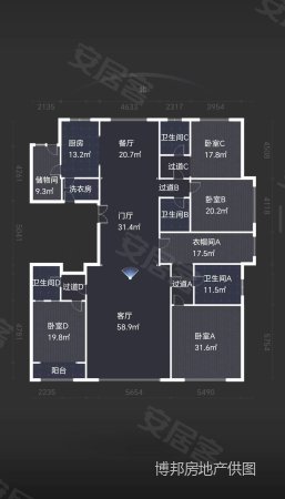 阳光东尚香樟园4室2厅4卫379.26㎡南北880万