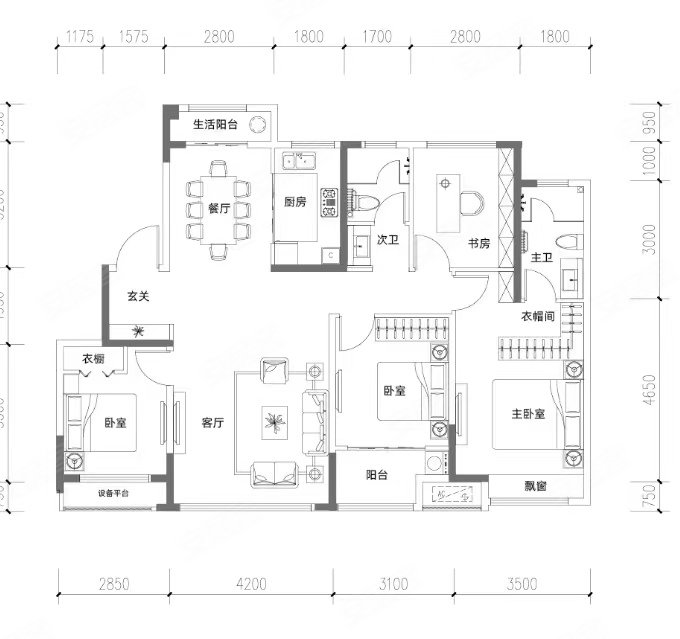 绿城春风心语4室2厅2卫130.38㎡南北150万